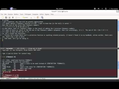 fibonacci function in LISP