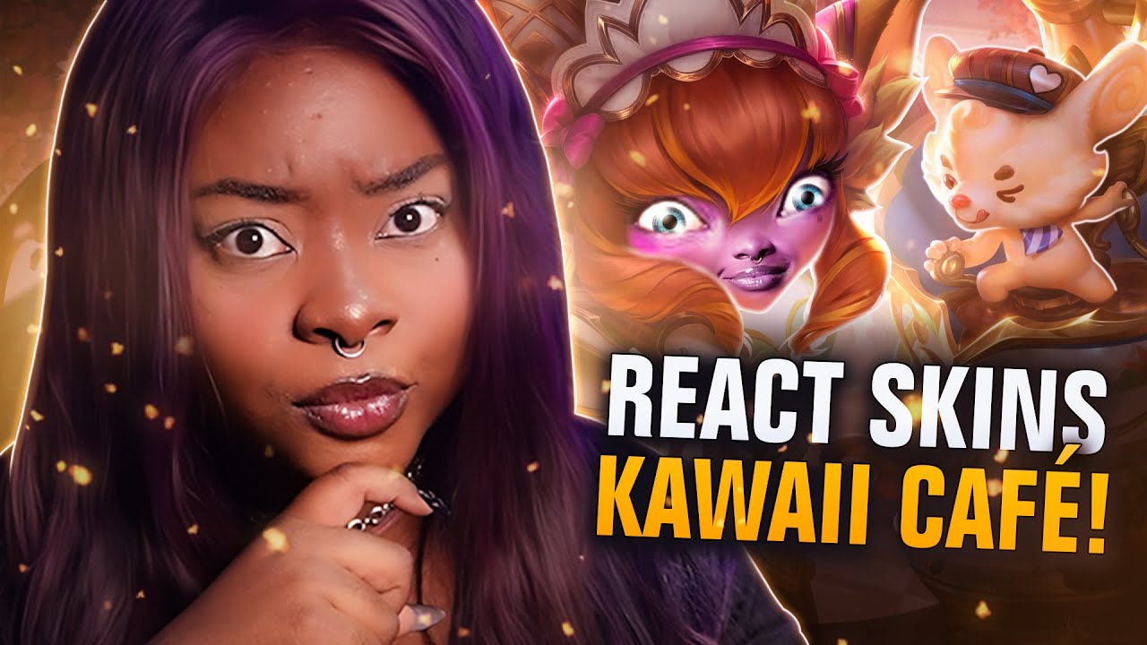 REAGINDO ÀS SKINS KAWAII CAFÉ! 🧁 │ League of Legends - Jinkiwinkki