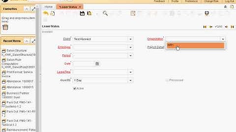 Konnect ERP  Leave status