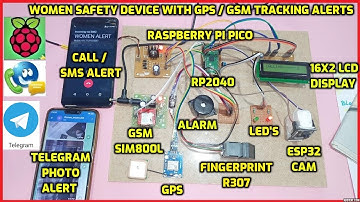 Raspberry Pi Pico + Fingerprint + GSM + GPS + ESP32-CAM + Women Telegram Photo With Call & SMS Alert