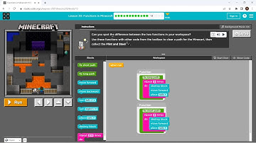 L20-13 |Code.org | Express-2021 | Lesson 20:  Functions in Minecraft | level 13