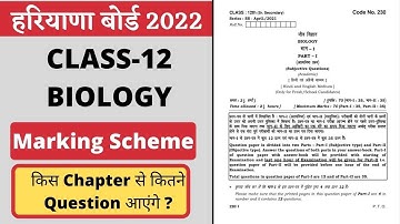 Haryana Board Class 12 Biology Paper Pattern 2022 (Chapter Wise Weightage)