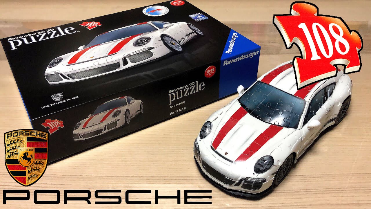 porsche 911 R ravensburger 3D puzzle 108pieces - YouTube