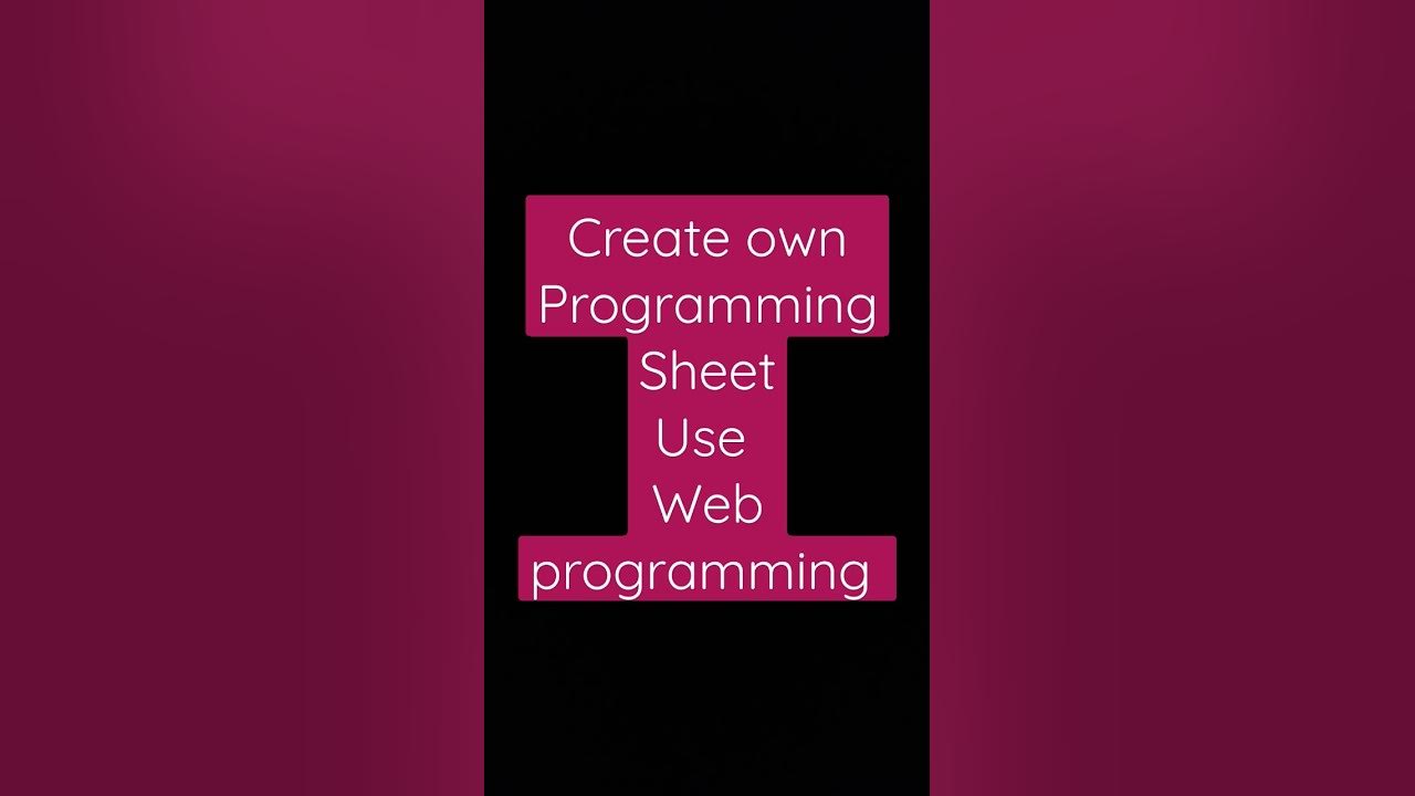 create your own programming sheet #coding #code - YouTube