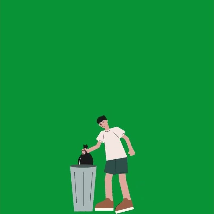 Used dustbine green screen animation video @ShikboICT#cartoon #animation #3d #greenscreen #green