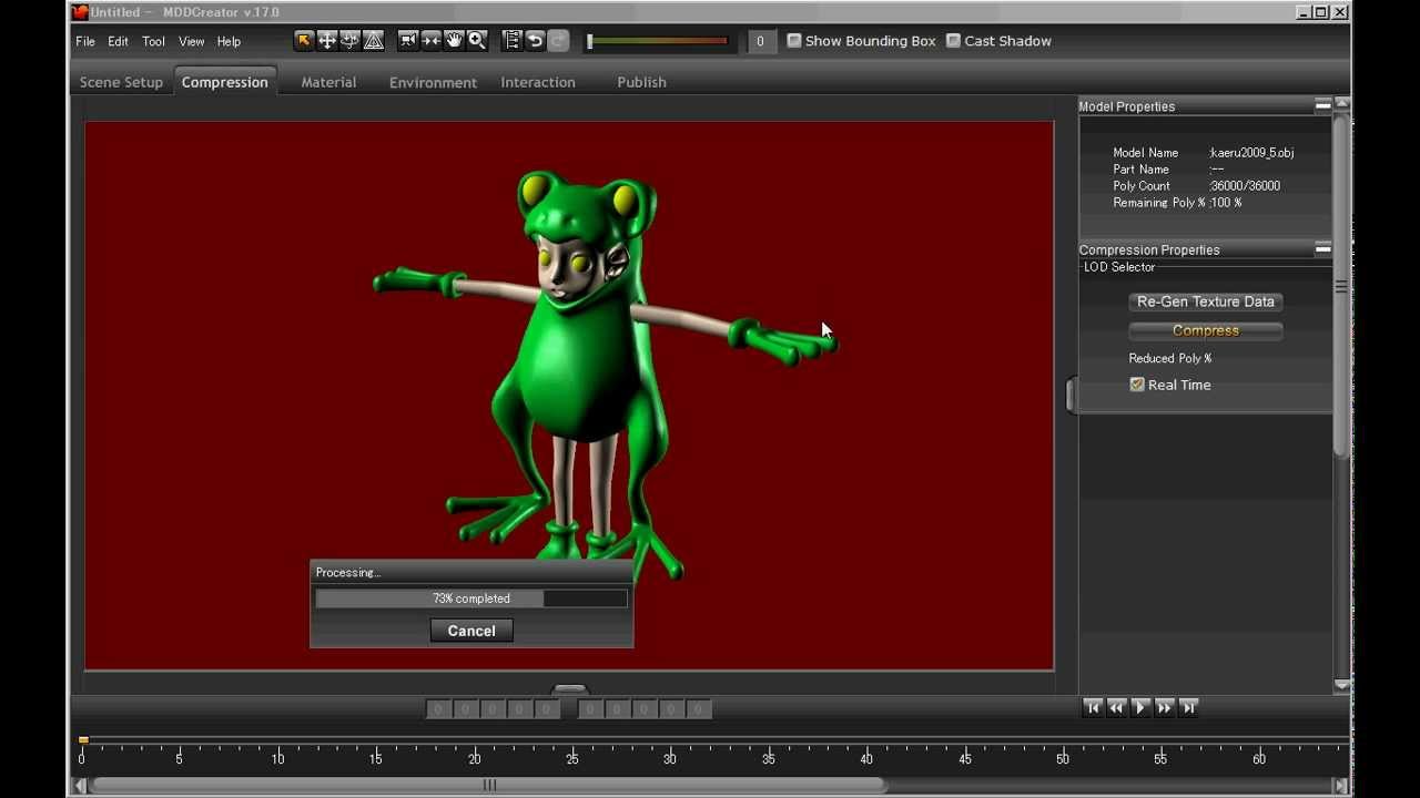 MDD Creator [3DCG to WEB content]RealTime Polygon Compressor Part 2 ...