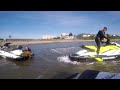 Shaun getting soaked removing weed from the intake grate , watch till the end seadoo jetski