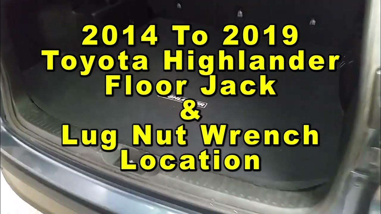 Toyota Highlander Floor Jack & Lug Nut Wrench Location In Cargo Area