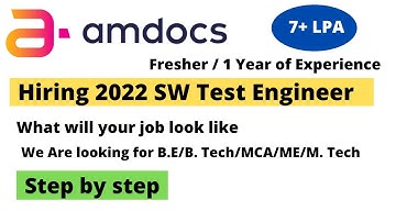 Amdocs off campus drive 2022 batch | Amdocs jobs for freshers 2022 |  #Amdocs  | #job