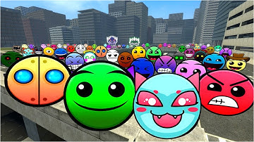 Lobotomy Dash and Geometry Dash Nextbots Family Chasing me Gmod