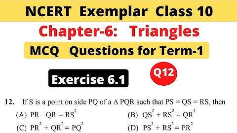 NCERT Exemplar | Class 10 Maths | Chapter 6 Triangles | Exercise 6.1 | Question 12 | MCQ Term 1