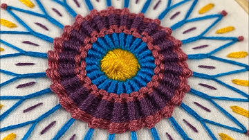 Woven Circle with Whipped & Woven Lazy Daisy Stitch