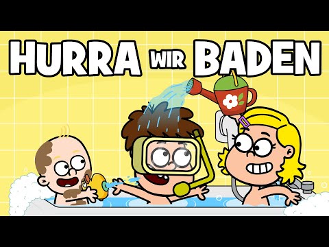 ♪ ♪ Kinder Badelied | Hurra wir baden - Hurra Kinderlieder - Badezeit | Familien Badetag