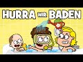   kinder badelied  hurra wir baden  hurra kinderlieder  badezeit  familien badetag