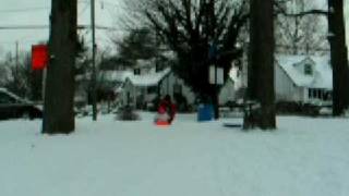 Sophie Sledding first time