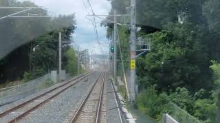 前面展望 新田→城陽 210718 221系  JR奈良線複線化工事の進捗  front window view Nara line, construction of double-tracking