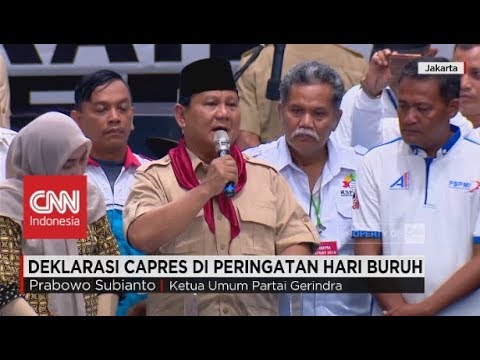 Prabowo: "10 Tuntutan Buruh adalah Tanggung Jawab Saya Sebagai..." Pidato Prabowo di May Day 2018