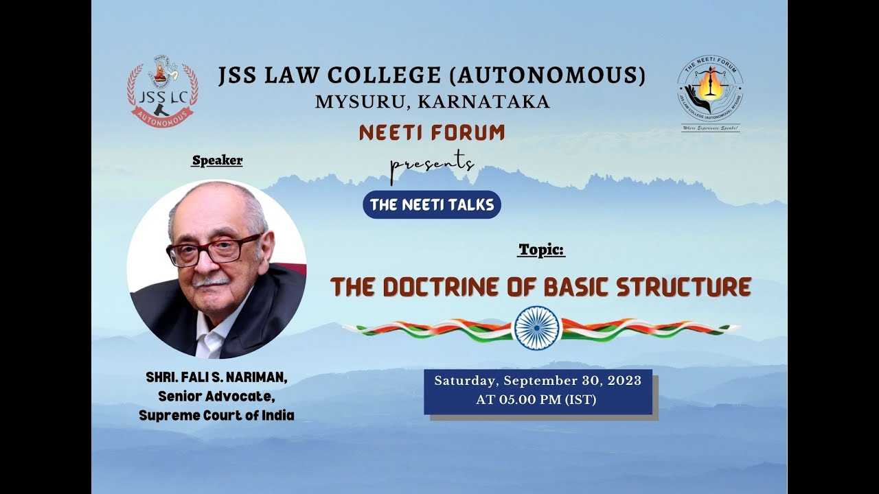 Neeti talks on the doctrine of basic structure by shri fali s