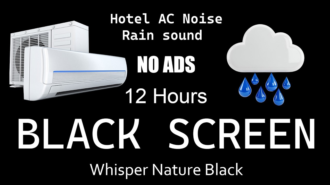 [NO ADS] Fall Into Sleep Instantly with HOTEL AC Noise and Heavy Rain Sounds Tonight | Black Screen