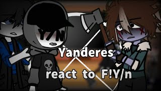 Yandere dating sim characters react to F!Y/n | Ft: Monika, Peter, Allen, Jack, and Doe |
