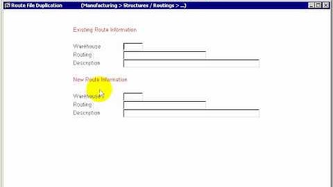 DYNAMIC 3i Free Edition ERP tutorials - routing file duplication