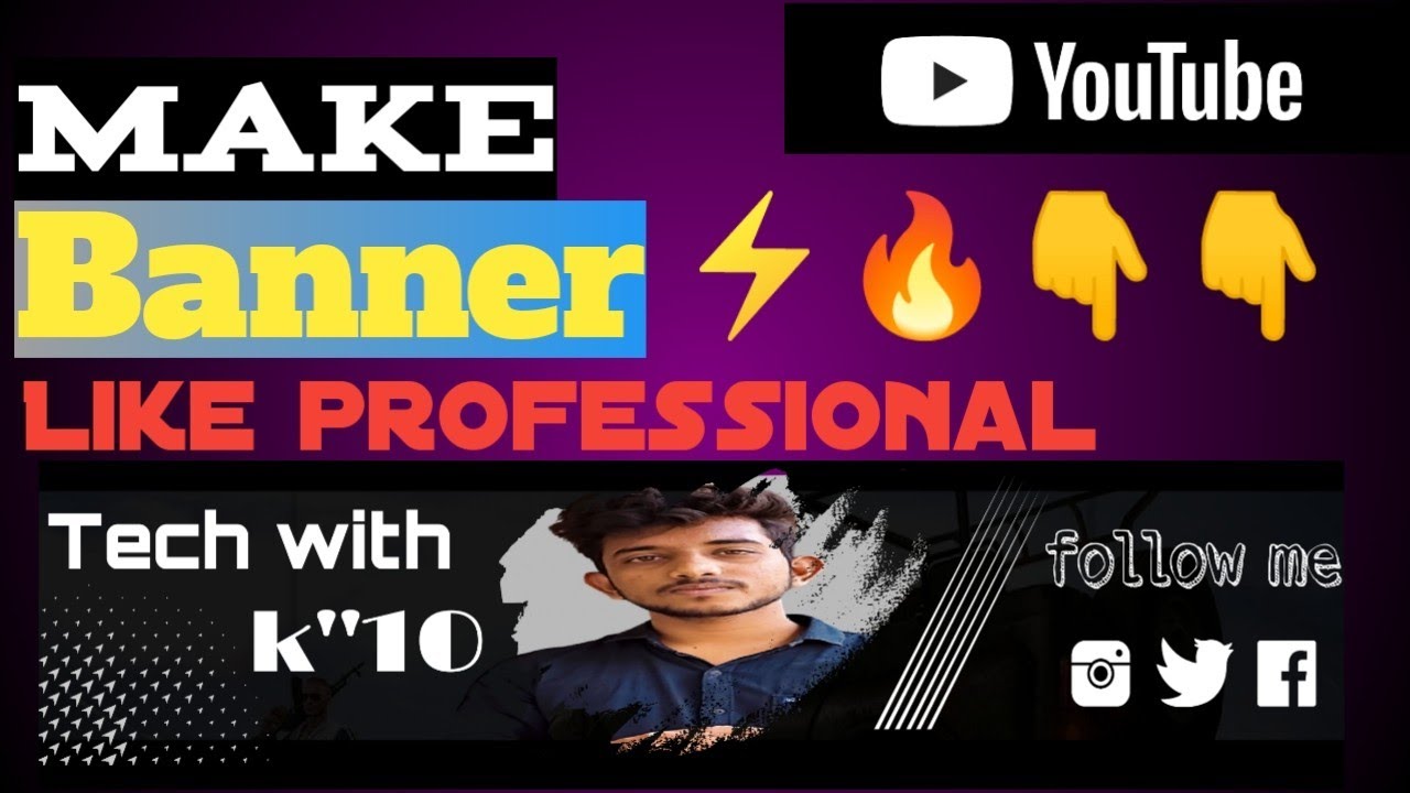 HOW TO MAKE A CHANNEL ART FOR YOUTUBE CHANNEL/ Picsart/🔥⚡ YouTube