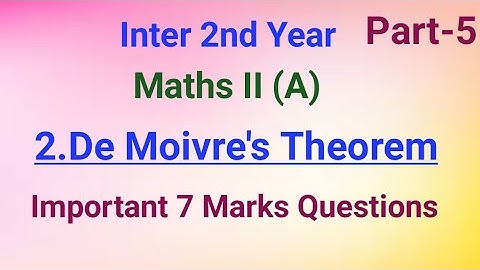 Inter 2nd Year//Maths II (A)//2. De Moivre