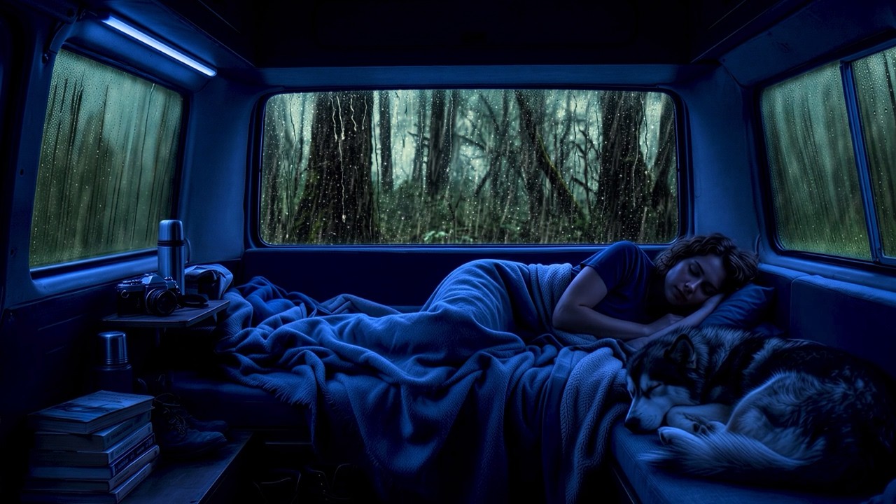 Fall Asleep Instantly 🚗 Gentle Car Rain & Thunder ASMR for Deep Sleep 🌧️