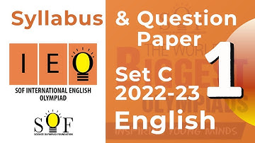 IEO Class 1 English Olympiad 2022-23 Question Paper| English Olympiad for Class 1