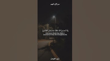 ﴿وَلا تَحسَبَنَّ اللَّهَ غافِلًا عَمّا يَعمَلُ الظّالِمونَ﴾ القارئ نايف الفيصل .
