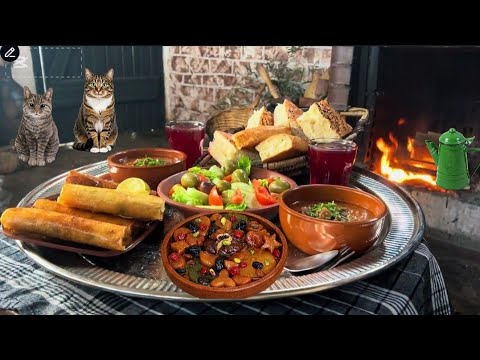 رائحة رمضان في قريتنا لحظات ممتعة مع الطبخ الريفي الجزائري على الحطب Asmr 4k 