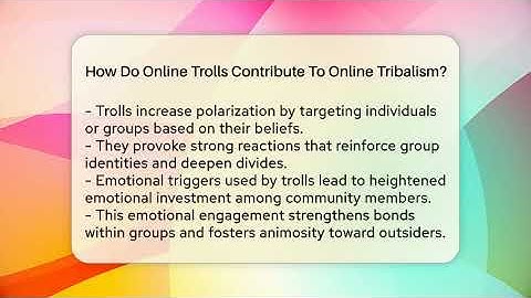 How Do Online Trolls Contribute To Online Tribalism? - Everyday-Networking