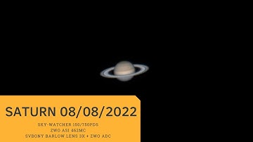 Saturn through the Sky-Watcher 150/750PDS telescope