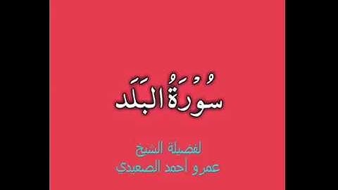سورة البلد للشيخ عمرو أحمد الصعيدي