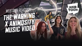 The Warning Reacts to the ANIMOSITY Music Video | WEBTOON