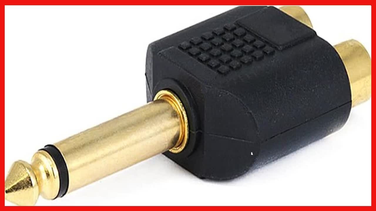 Reliable 6.35mm Mono to 2 RCA Splitter Adapter – Clear Sound, Durable Build