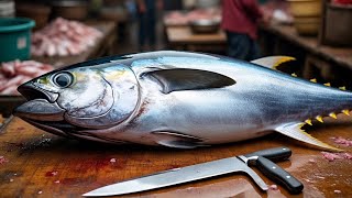 Everyday Of My Life Exploring Sorong Fish Market Live Broadcast Of Yellowfin Tuna Cutting