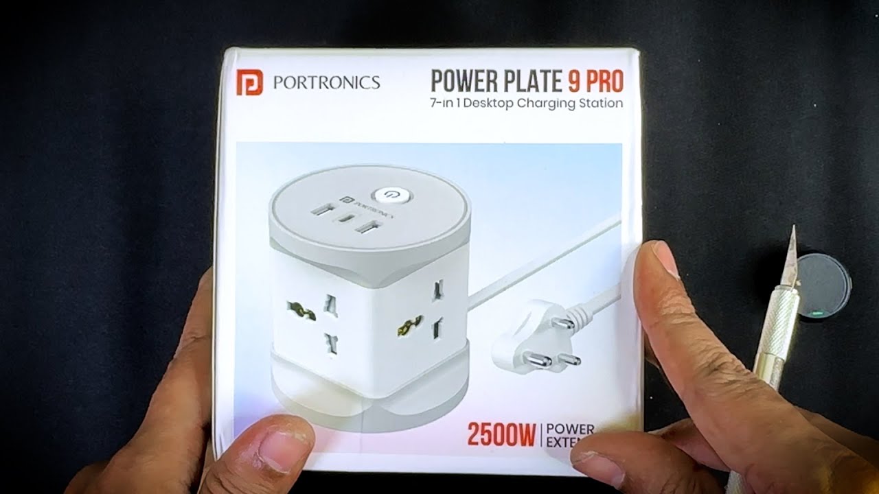 Распаковка Power Plate 9 Pro | Удлинитель питания Portronics 7-в-1 | Type-C + 4 розетки