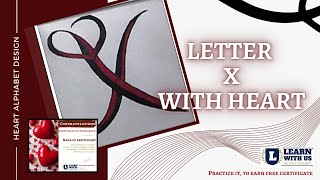 Letter X with heart ll Heart Alphabet Design ll Step by Step tutorial @learnwithus13  #viral screenshot 3