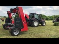 Kuhn SW4014 Autoload square & round bale wrapper in action at Grasslands 2017