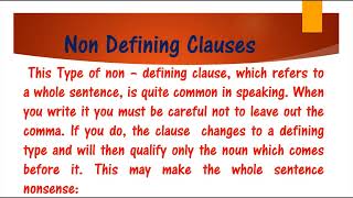 Non Defining Clauses  Referring to a sentneces