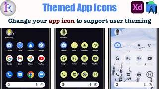 How to change the app icon to support themed icons in Android Studio | Android 13 Themed app icons screenshot 1