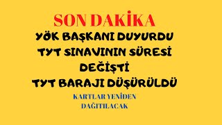 Son Daki̇ka Tyt Sinavinin Süresi̇ Deği̇şti̇ Puan Baraji Düştü