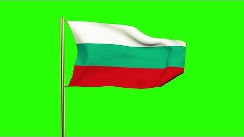 Bulgaria Flag Waving In The Wind. Green Screen, Alpha Matte. Loopable Animation Stock Animation