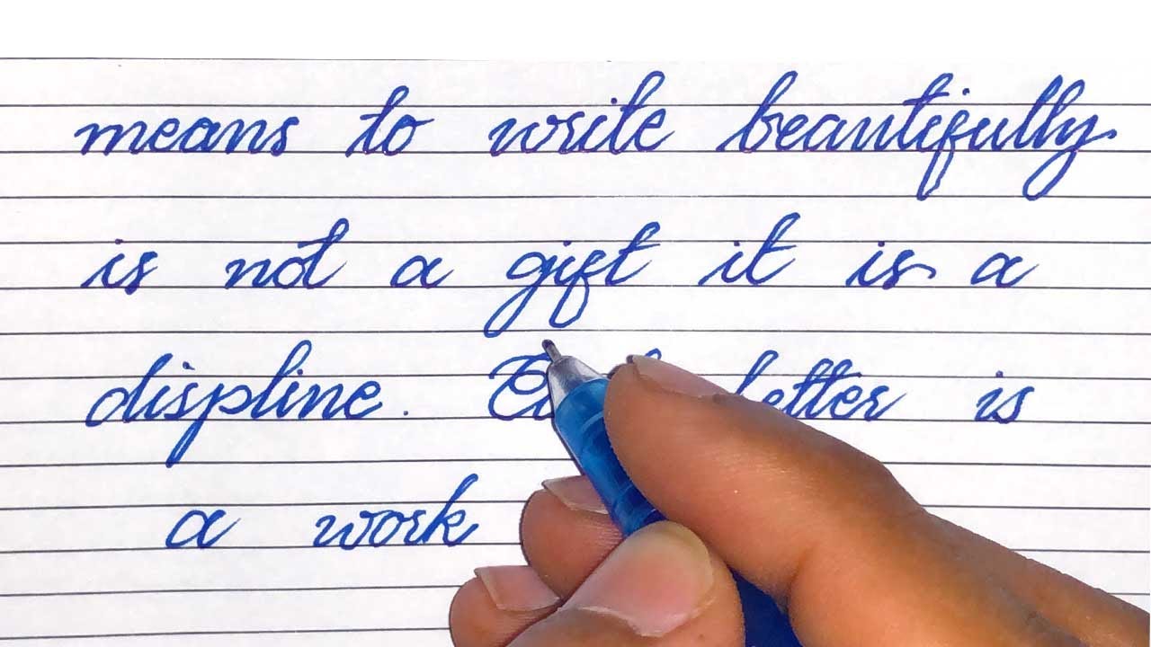 Super neat and clean cursive writing | English handwriting practice ...