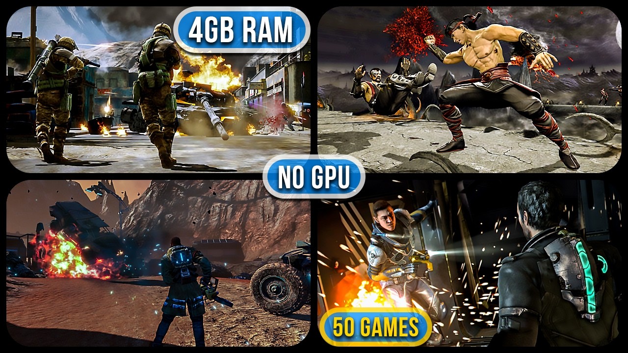 Top 50 Best Games for 4GB RAM PC Without Graphics Card 😱🔥 - YouTube