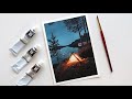 How to Paint a Campfire | Gouache Tutorial