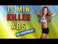 15 min KILLER ABS workout at home [No equipment; No repeat]