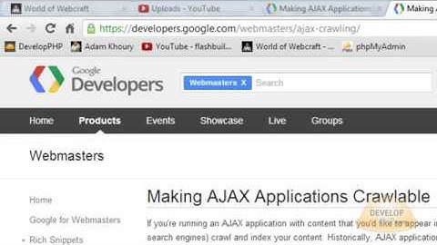 ‪AJAX SEO Crawlable JavaScript Driven Content For Search Engine Indexing Google‬‏   YouTube 360p