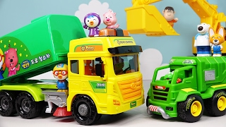 중장비 장난감 뽀로로 도로청소차 트럭 누가 1등 쓰레기차 일까 Toy Dustcart Heavy equipment Garbage Truck Toys Play screenshot 5